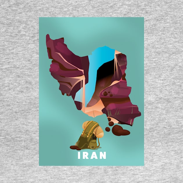 Iran Travel poster man by nickemporium1